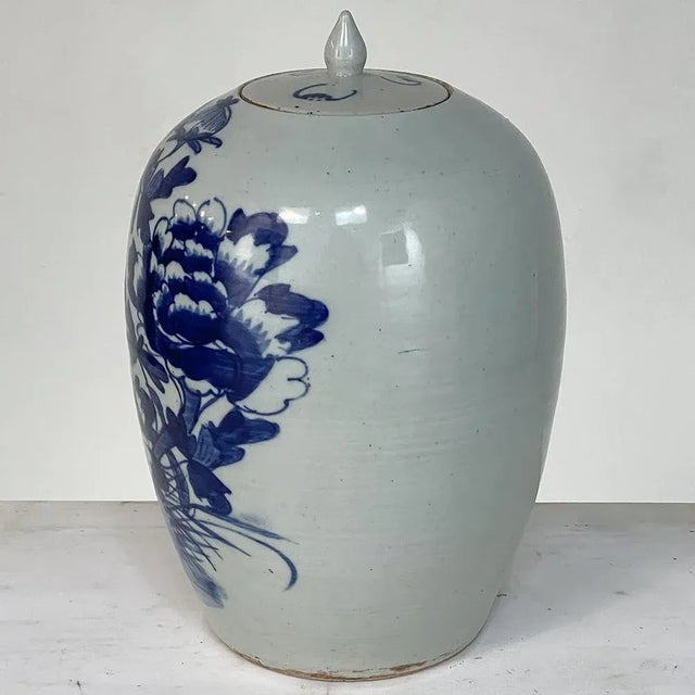 Chinese 19th Century Chinese Blue & White Lidded Urn For Sale - Image 3 of 13