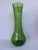 Vintage Bohemian Green Glass Hand-Enameled Floral Vase, 12” For Sale In Orlando - Image 6 of 12
