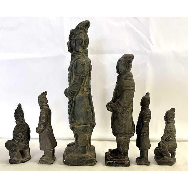 Sculpture Materials 1960s Chinese Imperial Terracotta Soldier Figurines - Set of 6 For Sale - Image 7 of 13