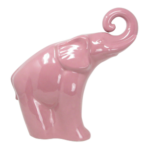 Vintage 1990s Haeger Pink Elephant Pottery Sculpture