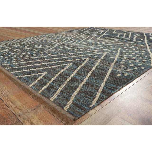 Greige Vintage Modern Desert Nightfall Moroccan Rug - 08'02 X 10'02. For Sale - Image 8 of 11