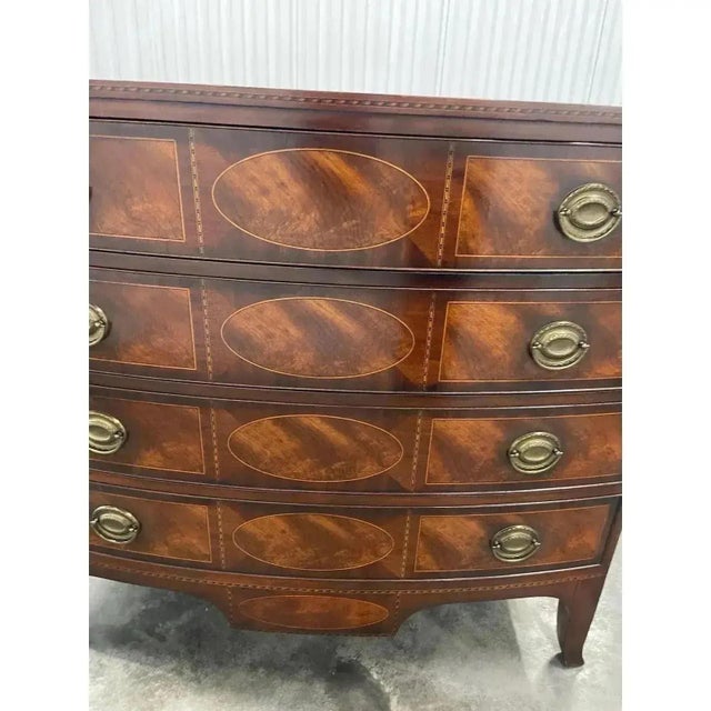 Wood Baker Historic Charleston Bow Front Mahogany 4 Drawer Chest For Sale - Image 7 of 9