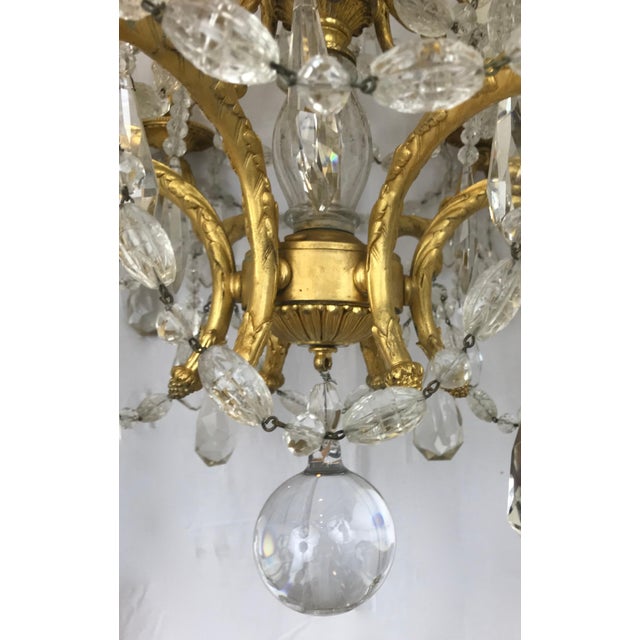 Signed E. F. Caldwell Gilt Bronze and Crystal Louis XVI Style Chandelier For Sale In Pittsburgh - Image 6 of 12