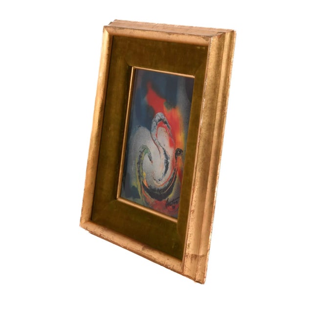 Late 20th Century Framed Signed J. Akston "Untitled, 1974" Mixed Media Collage For Sale - Image 5 of 10