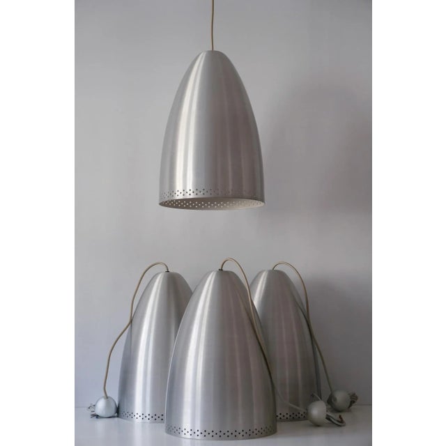 Silver Large German Aluminium Pendant Lamp, 1970s For Sale - Image 8 of 15