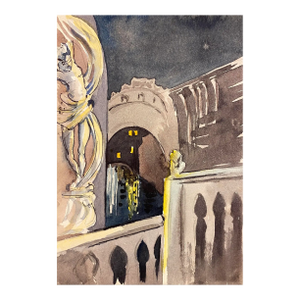 1950s Ivy Attwell Venice Watercolor