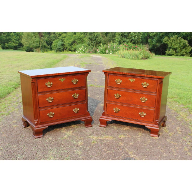 Baker Furniture Chippendale Mahogany Nightstands—A Pair For Sale - Image 18 of 18