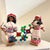 Beige Vintage Native 2 Set Traditional Mexican Huichol Hand-Decorated Dolls -14 Inches For Sale - Image 8 of 11
