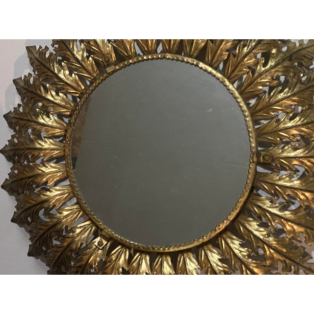 Vintage Italian Gilded Sunburst Mirror, 1960s For Sale - Image 11 of 18
