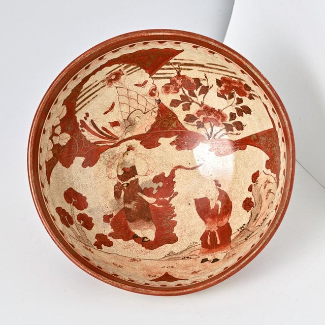 Cream Antique Japanese Meiji Bowl from Kutani, 1900s For Sale - Image 8 of 12