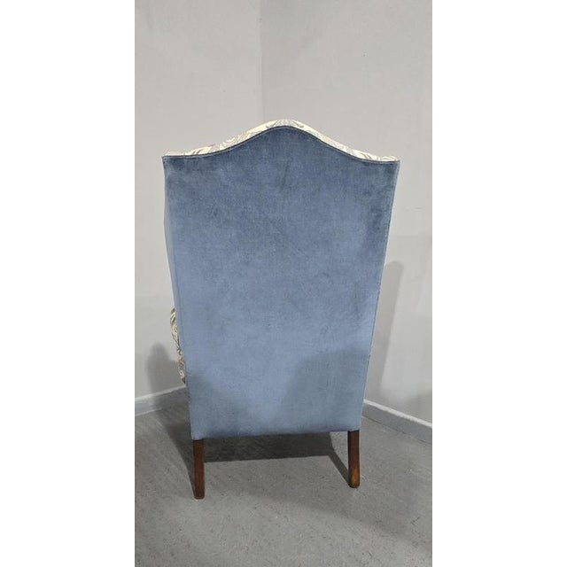 Large Mahogany Framed Wing Armchair For Sale - Image 3 of 13
