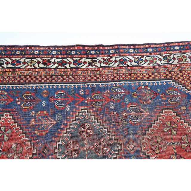 Handmade Sky Blue Tones Vintage Kaskay Rug -5' X 3' 9'' For Sale - Image 11 of 15
