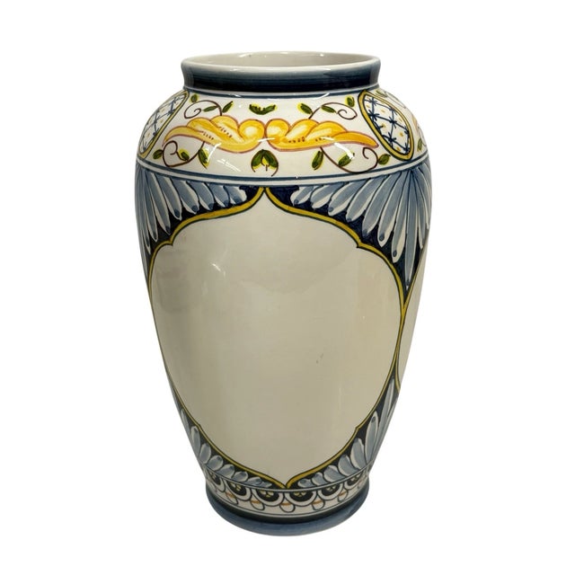 Mid-Century Modern Vintage MCM Hand-Painted Nazari Vase - Made in Portugal For Sale - Image 3 of 3