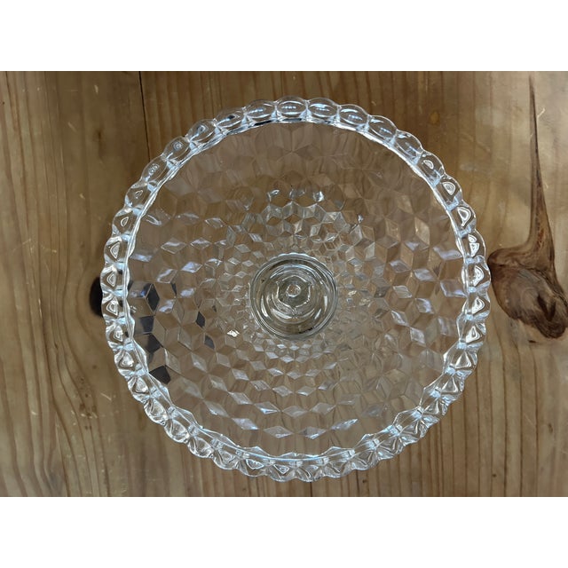 Mid 20th Century Vintage Fostoria American Pattern Cake Stand For Sale - Image 5 of 6