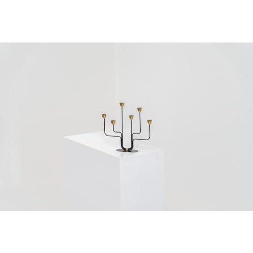 Candelabra in Brass and Metal by Gunnar Ander for Ystad-Metal For Sale - Image 6 of 7