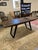 Industrial Rectangular Salvage Wood & Black Iron Table or Desk For Sale In Philadelphia - Image 6 of 14