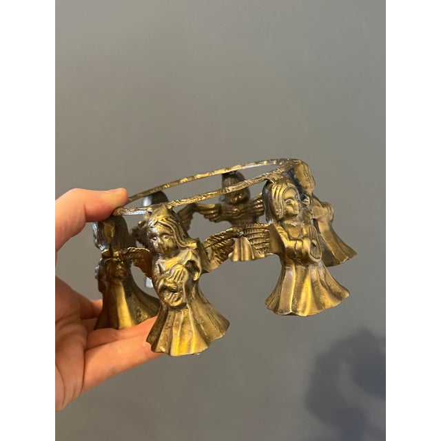 Metal Vintage Astral Crystal Decanter With Brass Stand For Sale - Image 7 of 11