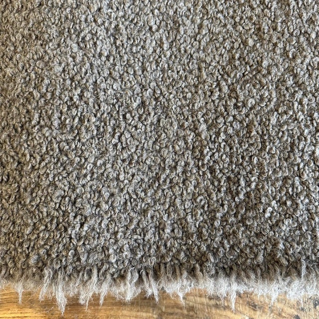 Brown Contemporary Belgian Wool Cotton Boucle Blanket For Sale - Image 8 of 8