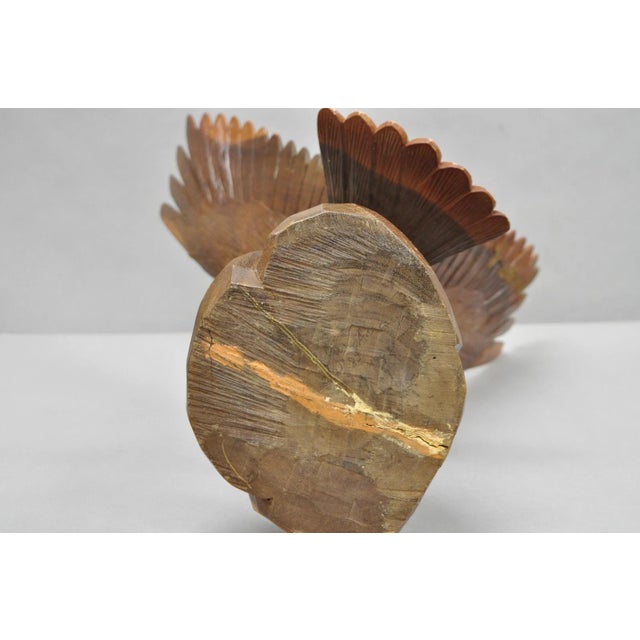 Vintage Black Forest 24" Hand Carved Wood Bald Eagle Figure Statue Sculpture For Sale - Image 17 of 18