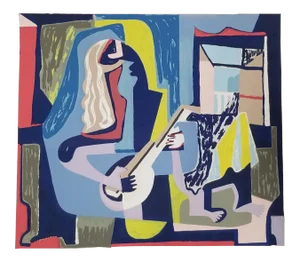 Herman Volz Abstract Woodblock Print
