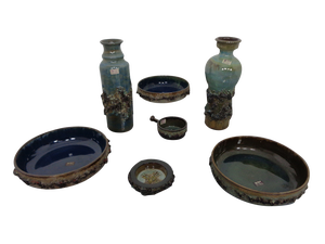 Glit Lava Ceramics Bowls & Vases by Ragnar Kjartansson, 1960s, Set of 7
