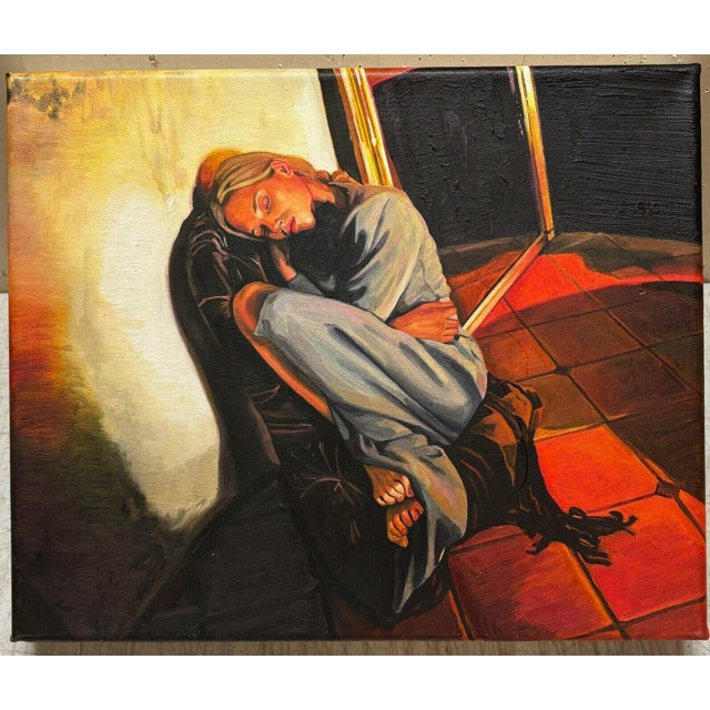 Realism Original Piot Brehmer 'woman Sleeping' Contemporary German Realism Oil Painting For Sale - Image 3 of 10