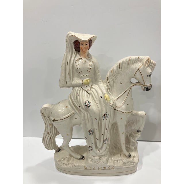 Pair of Mid 19th Century Staffordshire Figures on Horses For Sale - Image 4 of 5