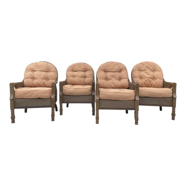 Lloyd Flanders Wicker Chairs- Set of 4 For Sale