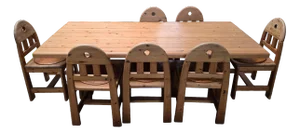 Pine Dining Chairs and Extendable Table from Wasa Möbel, 1980s, Set of 9