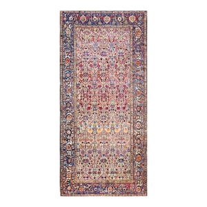 Antique Persian Rug With Beautiful Allover Diamond and Floral Pattern on Ivory Background Color
