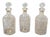 Vintage Mercury Glass Apothecary Bottles with Original Stoppers, Set of 3 For Sale