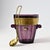 Amethyst glass ice bucket decorated with gold frieze. Made in Germany in 1950s/60s. Sold with a matching ladle. This piece...