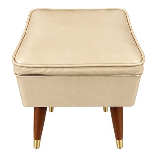 Vintage Mid Century Modern Sewing Stool Ottoman With Storage For Sale