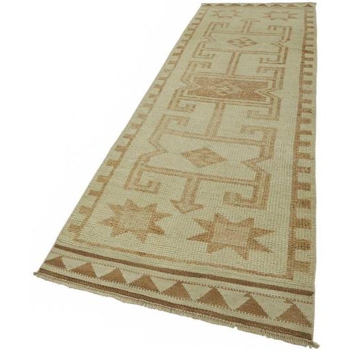 Boho Chic Beige Bohemian Runner Rug For Sale - Image 3 of 7