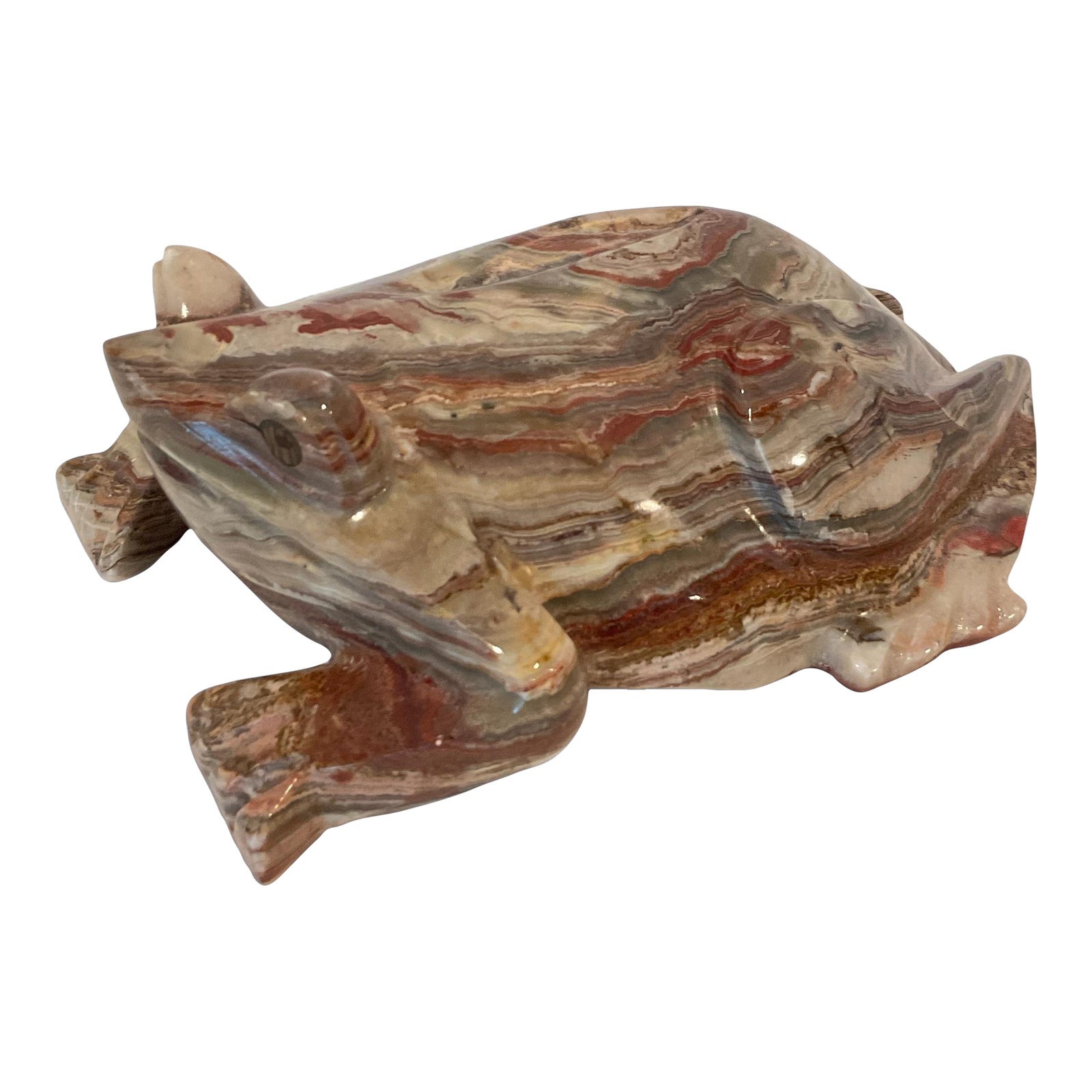 Onyx Marble Stone Frog Toad Figurine Paperweight Vintage | Chairish