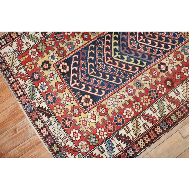 Folk Art Early 20th Century Decorative Zabihi Collection Whimsical Caucasian Shirvan Rug For Sale - Image 3 of 8
