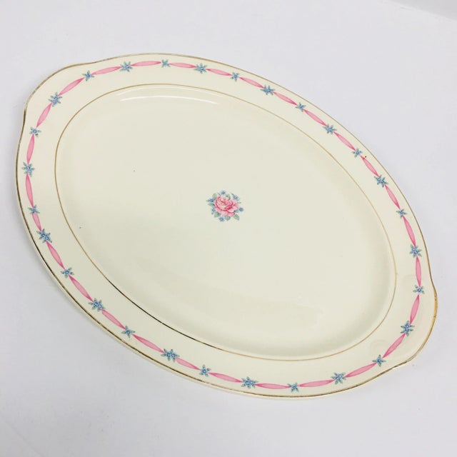 Vintage Taylor Smith Taylor Floral Decorated Serving Platter