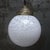 Mid-Century Modern Art Deco French White Glass Globe and Brass Pendant Lamp For Sale - Image 3 of 7