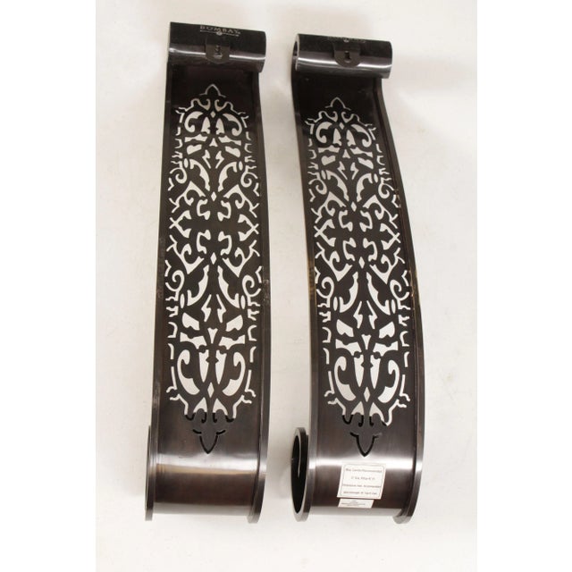 Bombay Company Pair Pierced Brass Candle Wall Sconces For Sale - Image 12 of 13