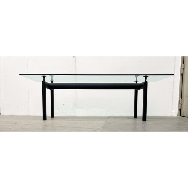 Italian Model LC6 Metal and Glass Dining or Office Table by Le Corbusier, Pierre Jeanneret, Charlotte Perriand for Cassina For Sale - Image 12 of 18