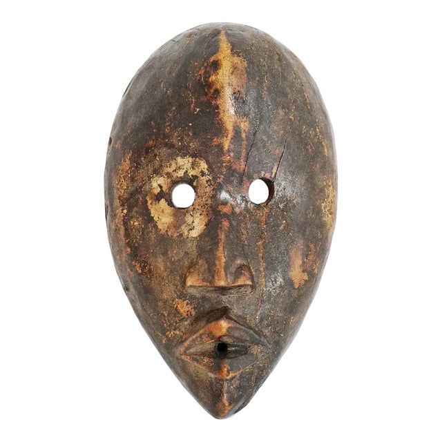 Vintage Mid 20th Century Small Wood Passport Mask For Sale