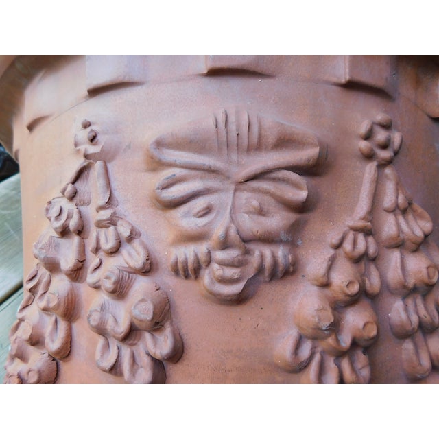 Mid-Century Bitossi F.&F. Italian Terracotta Planter With Festoon Swags & Mascarons For Sale - Image 9 of 13