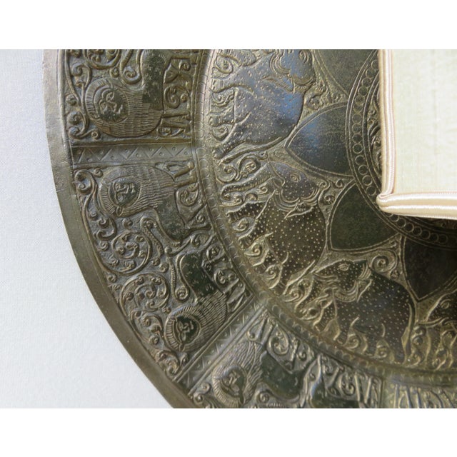 African Style Brass Lion and Elephant Wall Light with Clip on Shade, 1960s For Sale - Image 17 of 18