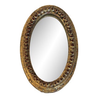 Vintage Oval Petite Italian Wall Mirror For Sale