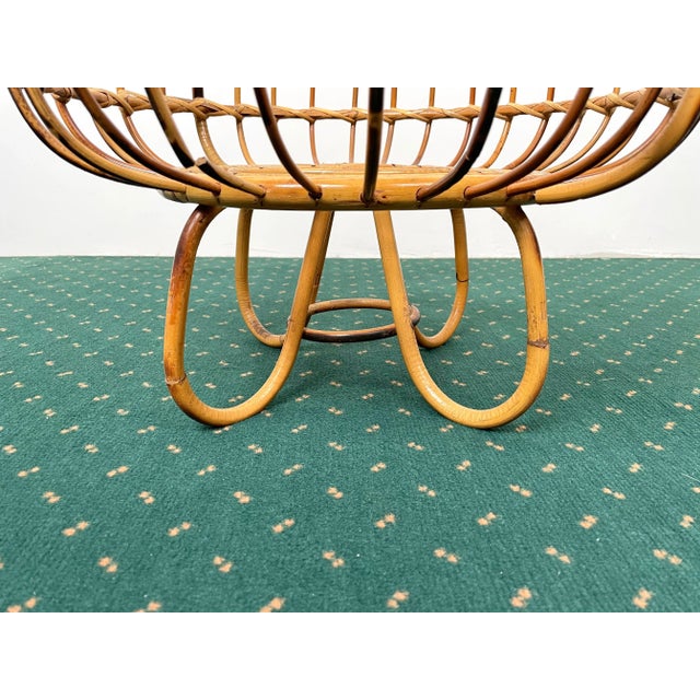Rattan & Bamboo Basket, Italy, 1960s For Sale - Image 8 of 10