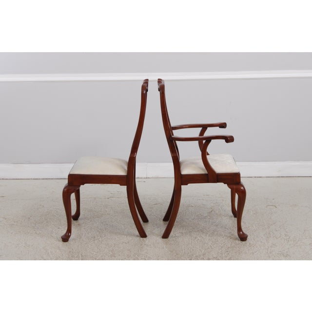 Set of 10 Henkel Harris Cherry Queen Anne Dining Room Chairs For Sale In Philadelphia - Image 6 of 18