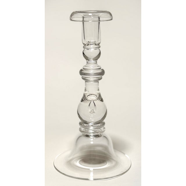 Late 20th Century Steuben Teardrop Candlesticks - Pair For Sale - Image 5 of 15
