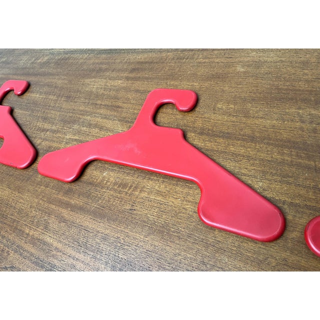 Mid-Century Modern German Red Space Age Coat Hanger, 1960s, Set of 3 For Sale - Image 17 of 18