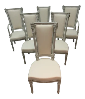 Chairs Swedish Gustavian Style Tall Back - Set of 6
