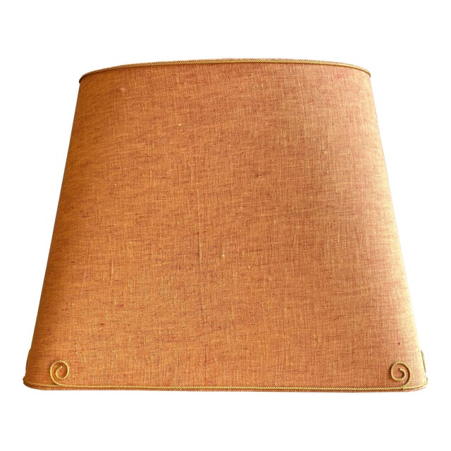 Orange Lampshade With Yellow Trim For Sale